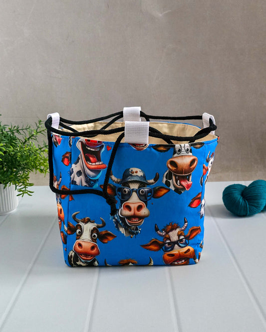 Aska Bag - Cowmedy Club - Strickprojekttasche