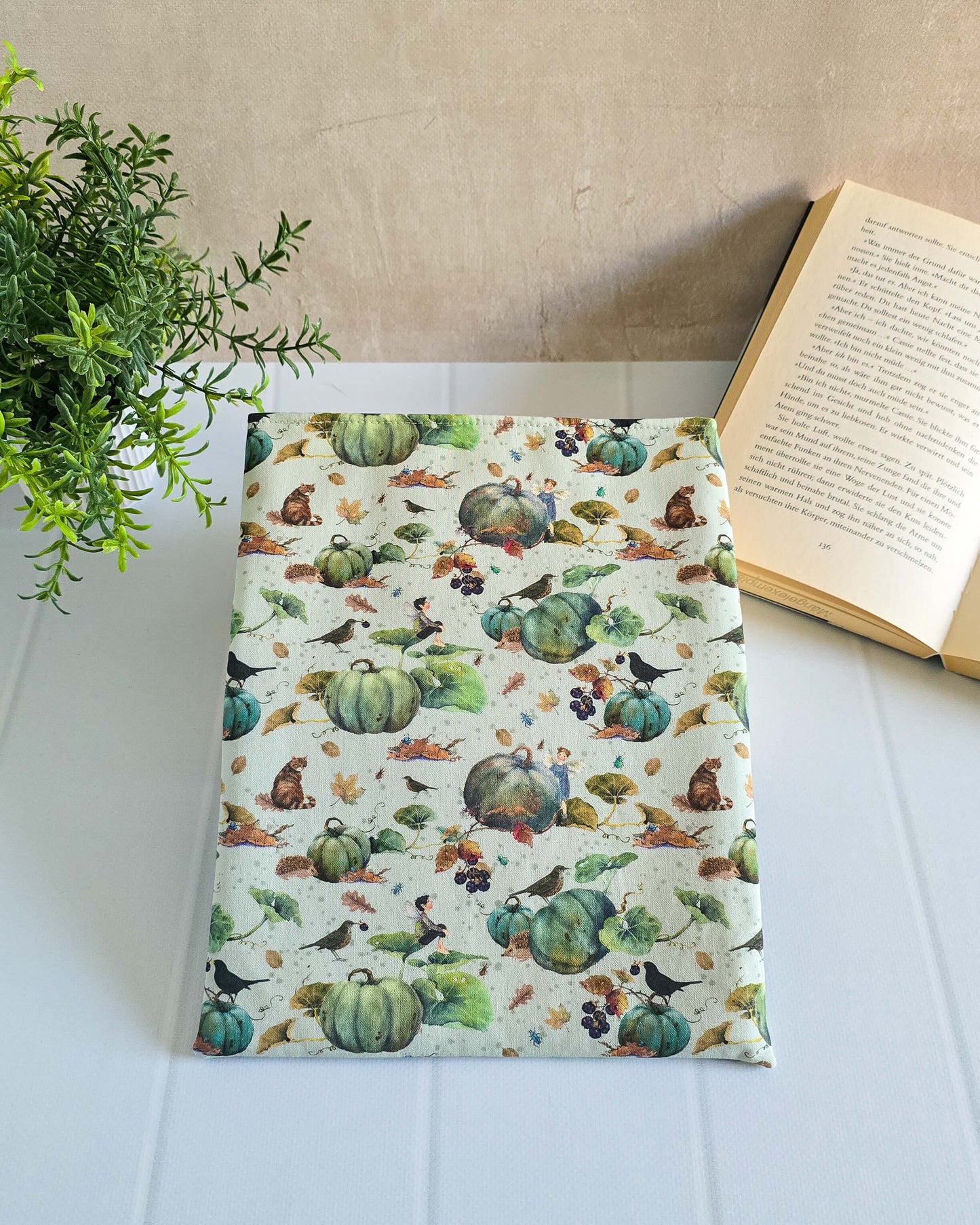 Handgenähte Buchhülle *Herbstpoesie*