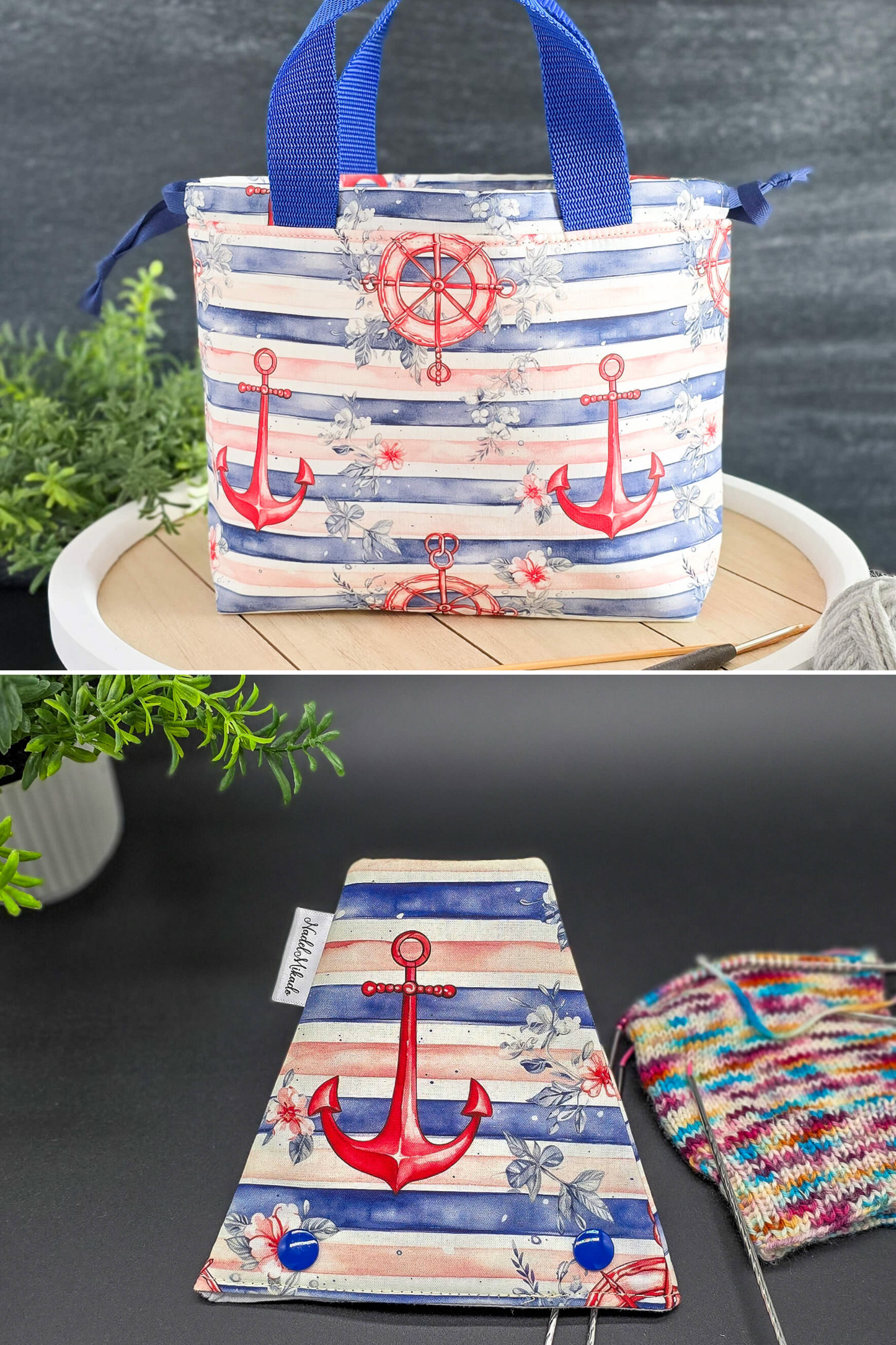 Maritimes Strick-Set – Alva Bag „Seaside Stitch“ & Nadelgarage „Ankerliebe“