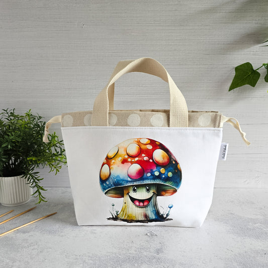 Projekttasche Größe S | Field Bag | Motiv: Funny Mushroom