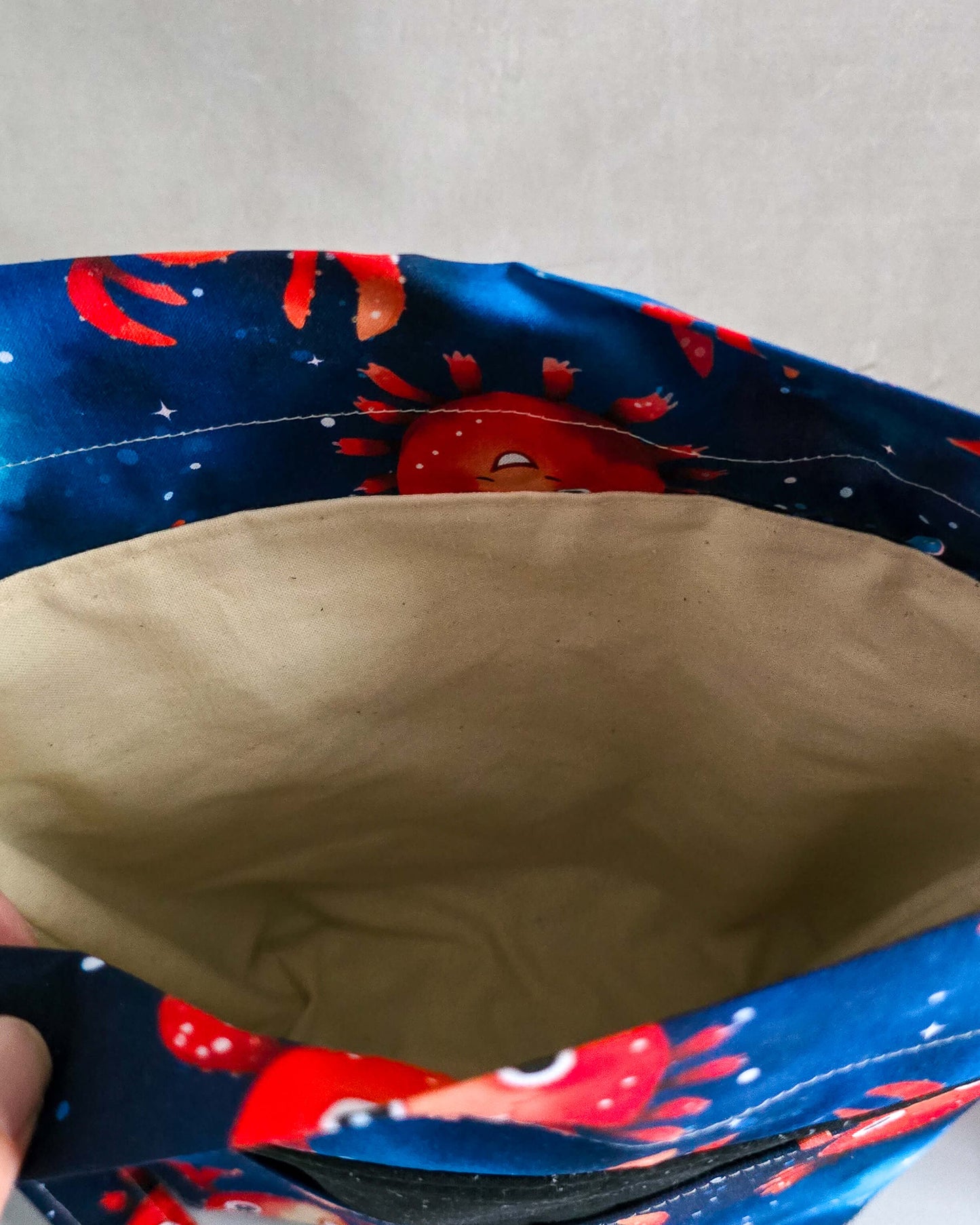 Projektbeutel mit Trageriemen, ideal für Strickprojekte bis 400 g Wolle