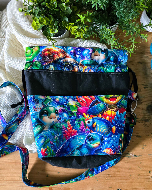 Projekttasche mit Meerestier-Motiv aus Baumwolle