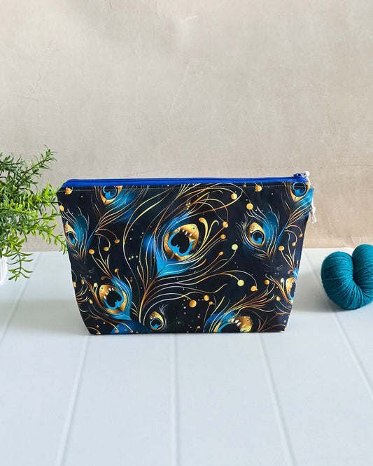 Projekttasche Größe S_KnitnKeep_Midnight Feather - handgenäht in Bayern von Nadelmikado