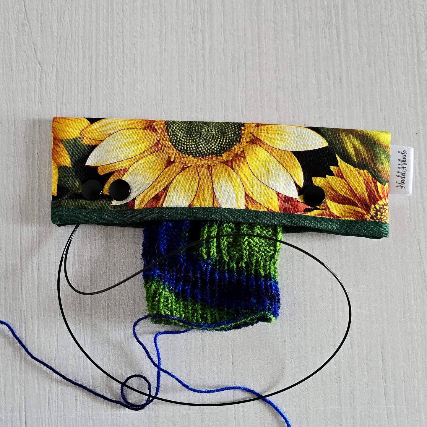 Nadelgarage für Rundstricknadeln | Motiv: Sonnenblume
