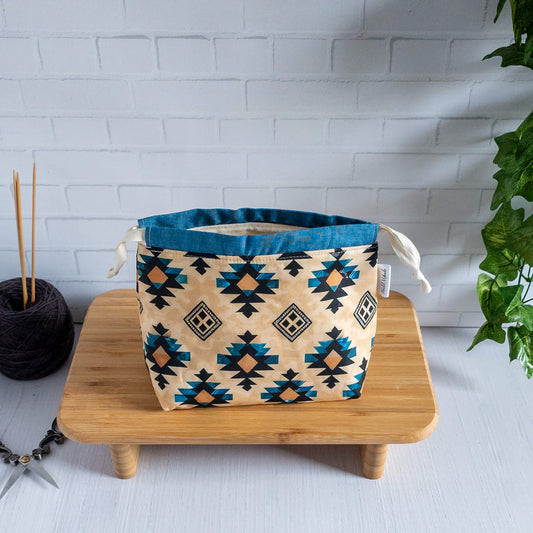 Projektbeutel für Stricken aus baumwollstoffen - handgenäht aus Bayern von Nadelmikado