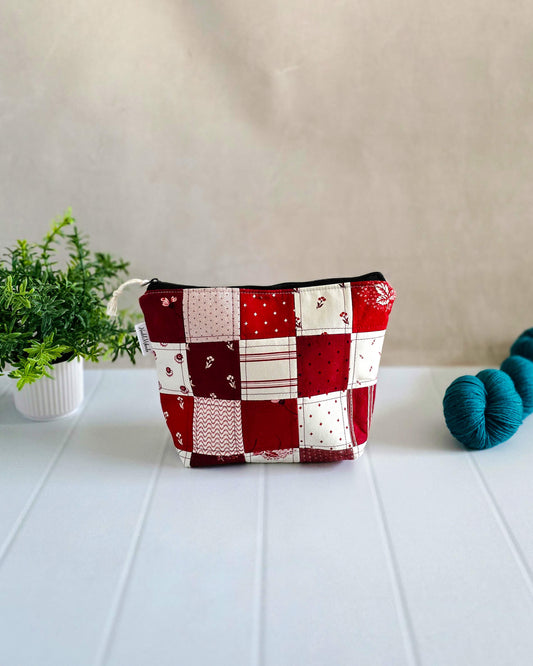 Rot Kariert - Projekttasche Größe S