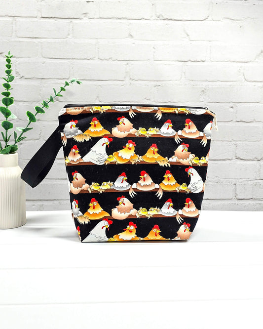 Projekttasche Isvind M Hühner Küken handgenäht Bayern von Nadelmikado