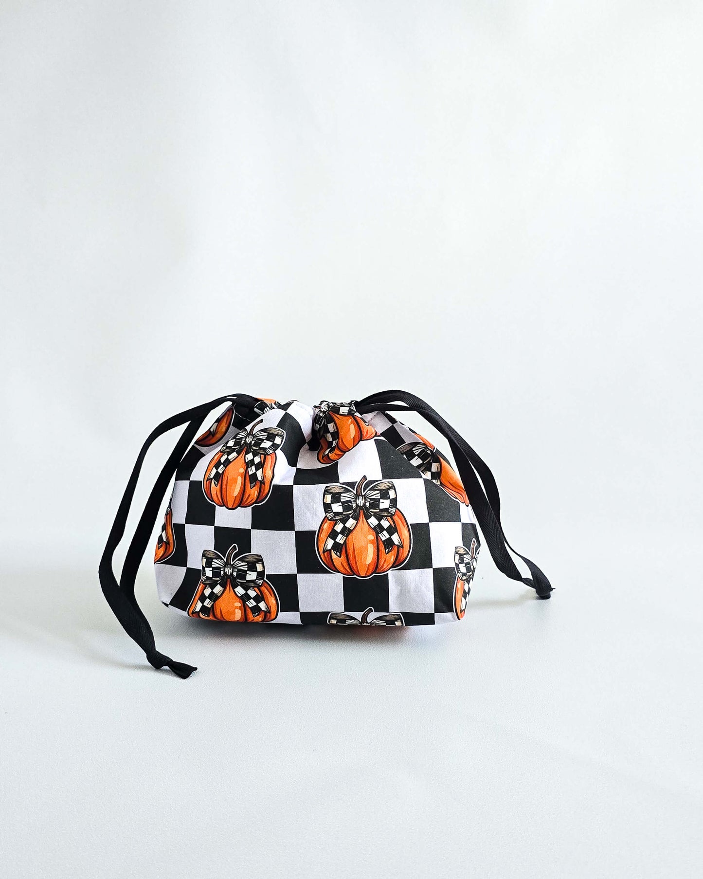 Lyra Projekttasche Halloween-Edition mit Kürbis-Motiv, Sock Bag für 100 g Garn