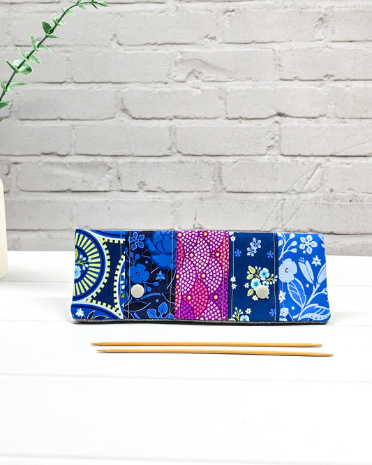 Nadelgarage 20 cm Patchwork blau pink Nadelmikado - handgenäht in Bayern