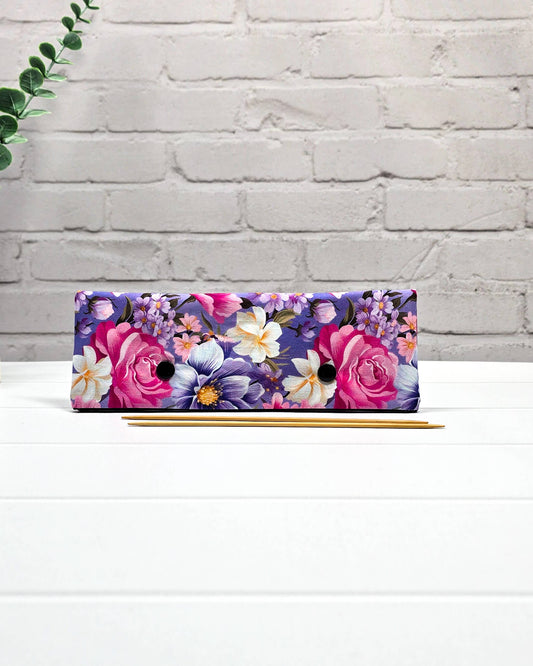 Nadelgarage 20 cm mit floralem Blütenmotiv für Nadelspiele, handgenäht in Bayern von Nadelmikado