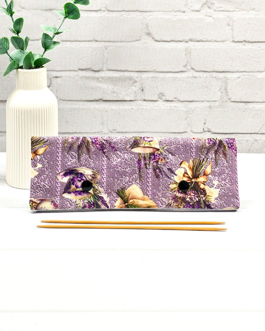 Nadelgarage 20 cm mit Tee- und Lavendelmotiv - handgenäht in Bayern von Nadelmikado