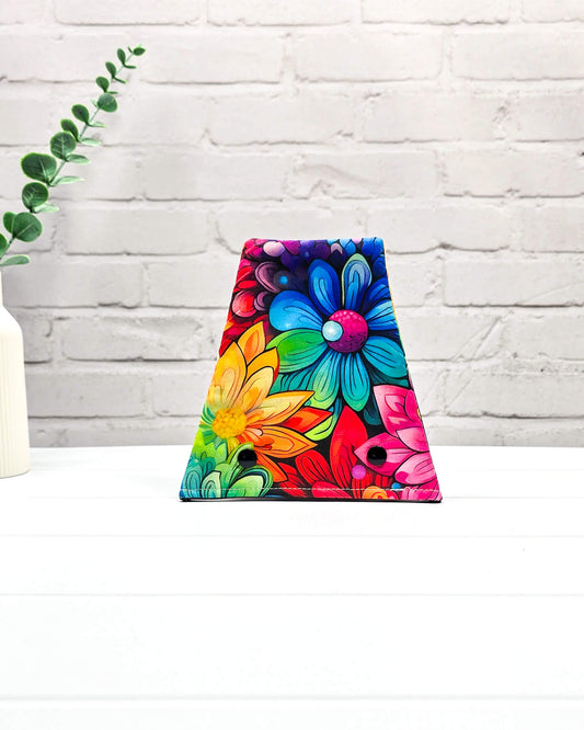 Nadelgarage Trio mit buntem Blumenmotiv von Nadelmikado - handgenäht in Bayern