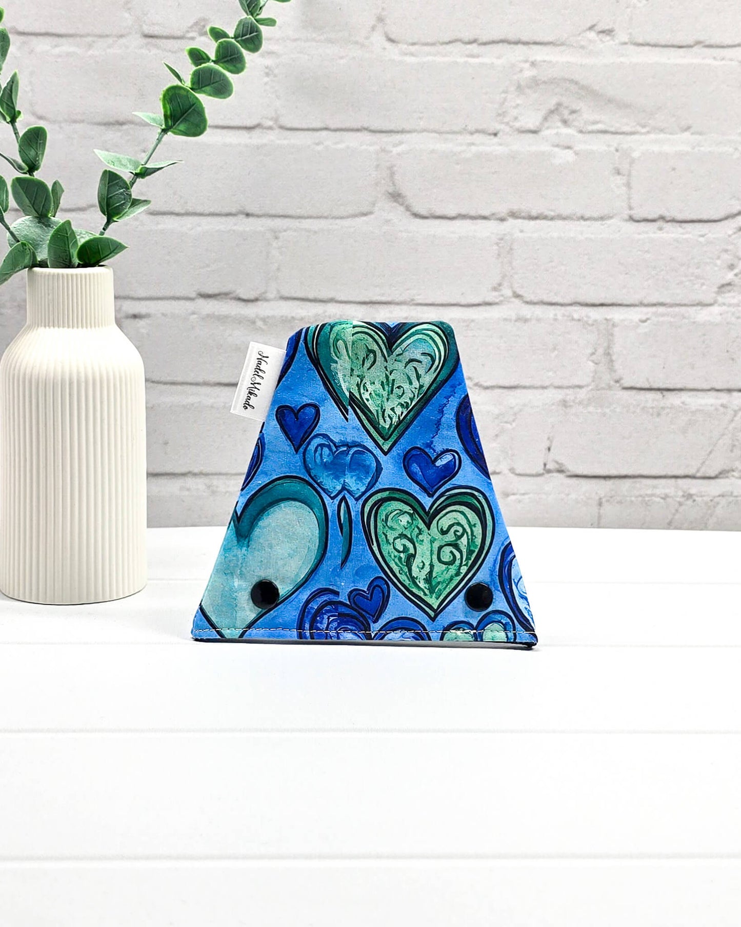 Nadelgarage Trio Ocean Hearts – Herzdesign in Blau und Grün, handmade in Bayern von Nadelmikado