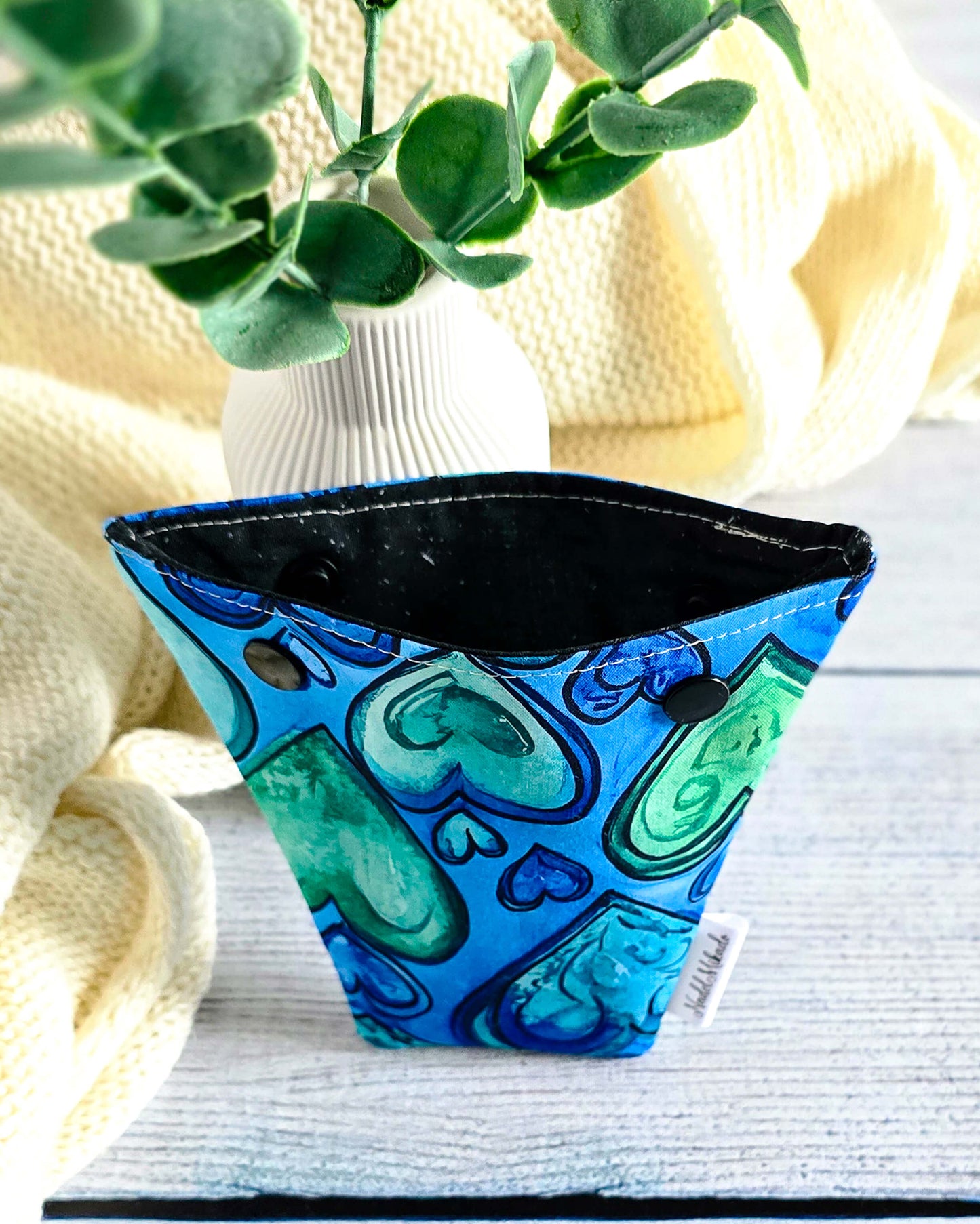 Nadelgarage Trio Ocean Hearts – Herzdesign in Blau und Grün, handmade in Bayern von Nadelmikado