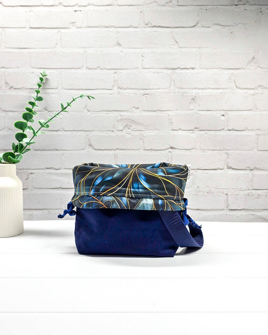 Canvas Projekttasche Tuva S Dunkelblau - handgenäht in Bayern von Nadelmikado