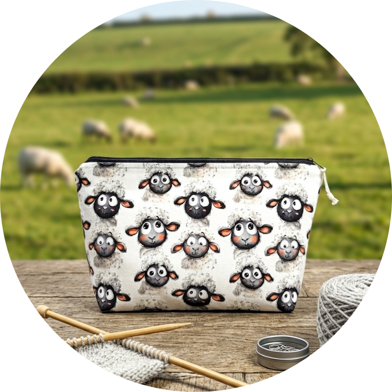 Projekttaschen aus Baumwollstoffen mit Tiermotiven - handgenäht in Bayern von Nadelmikado