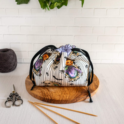 Projektbeutel Größe S | Kinchaku Beutel | Motiv: Vogelscheuche