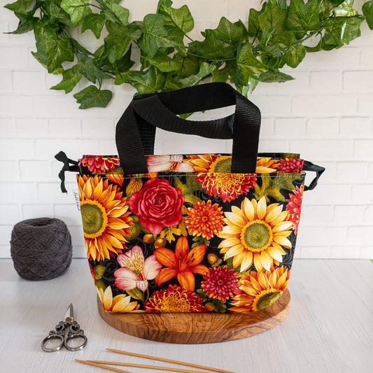 Projekttasche Größe S | Field Bag | Motiv: Herbstblumen