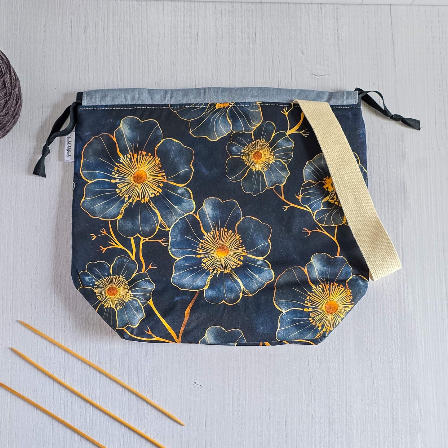 Projektbeutel Größe M | Motiv: Goldene Blume