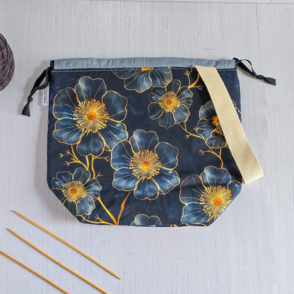 Projektbeutel Größe M | Motiv: Goldene Blume