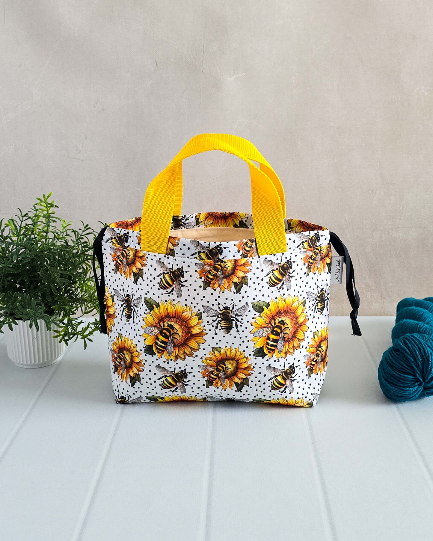 Projekttasche für Strickzeug
