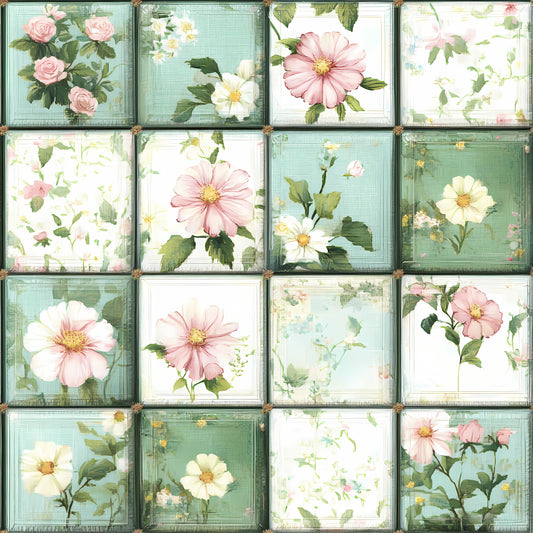 Baumwollstoff Botanica Tiles - Vorbestellung