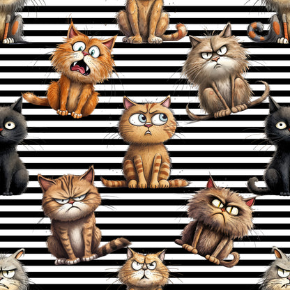 Baumwollstoff Funny Cats - Vorbestellung