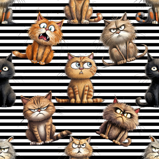 Baumwollstoff Funny Cats - Vorbestellung