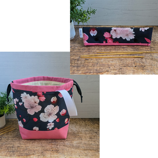 {{ Projekttasche Project bag for knitters Stricktasche Handarbeitstasche Strickprojekttasche knitting project bag}}