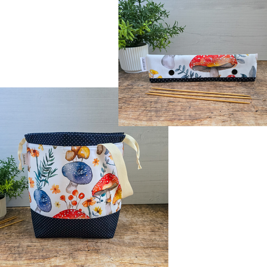 {{ Projekttasche Project bag for knitters Stricktasche Handarbeitstasche Strickprojekttasche knitting project bag}}