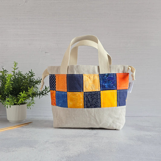 Projekttasche Größe S | Field Bag | Einzelstück - Blau Gelb