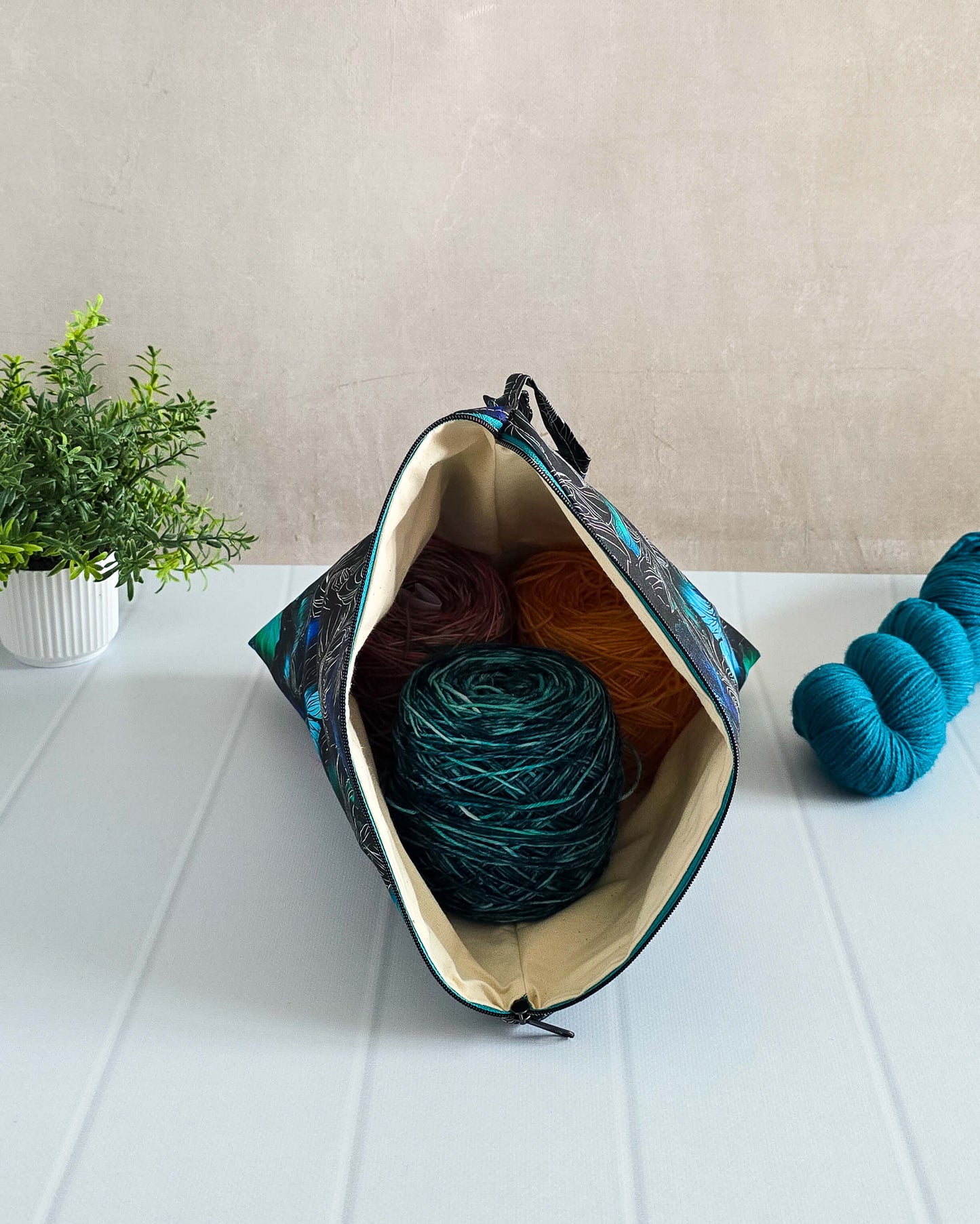 Innenansicht der gefütterten Tasche mit Volumenvlies