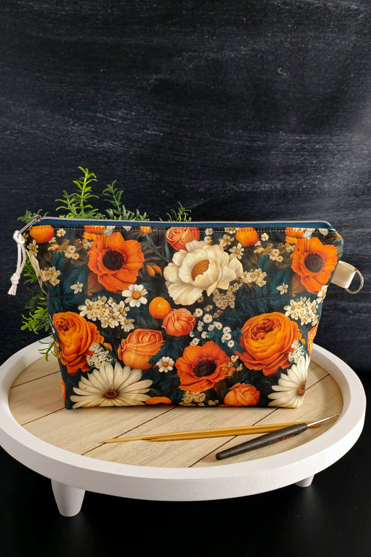 Stricktasche mit Reißverschluss aus Baumwolle – ideal für Wolle und Nadeln