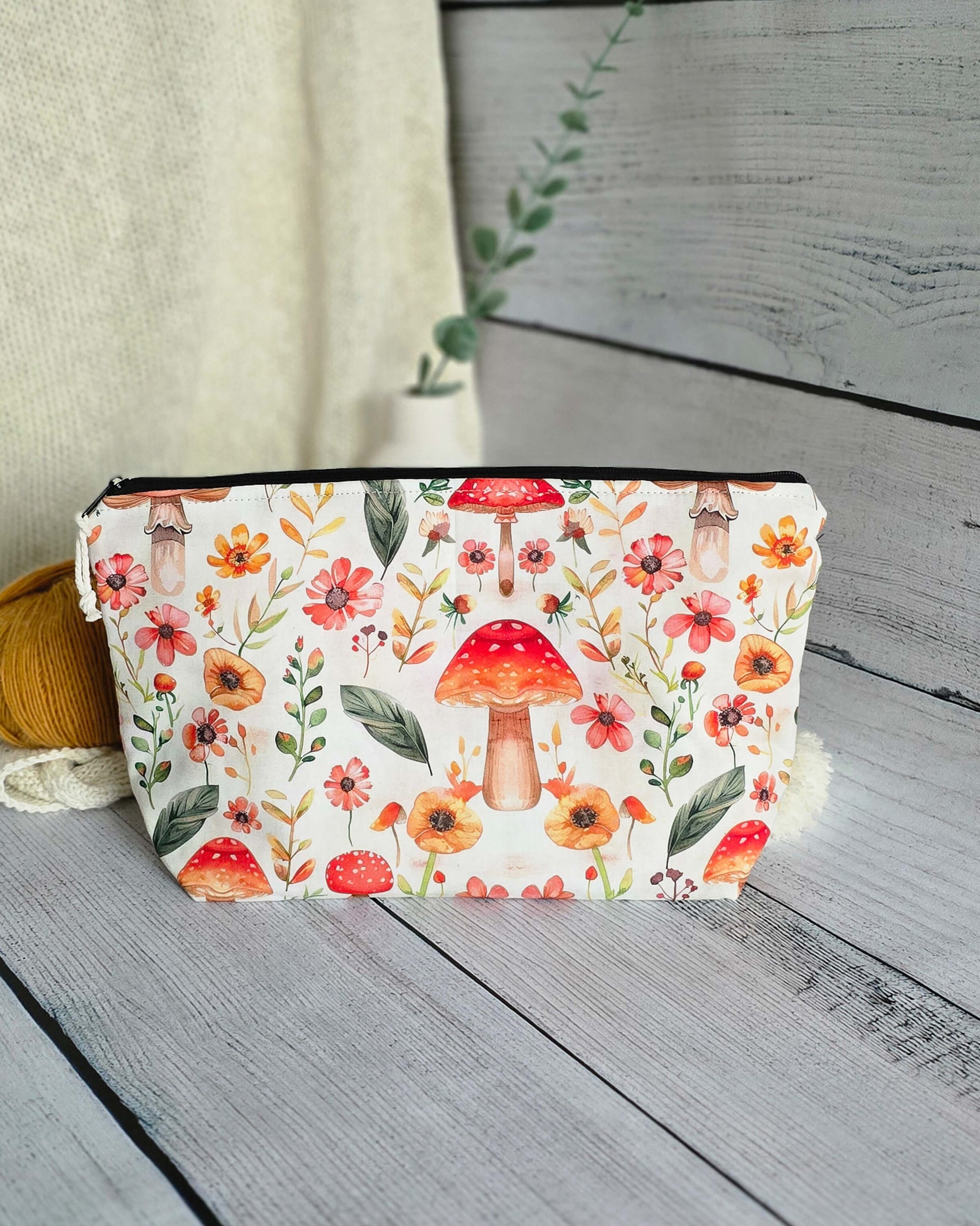 Knit’n Keep Projekttasche „Autumn Forest“ – Herbst Edition - Nadelmikado - handgenäht aus Bayern