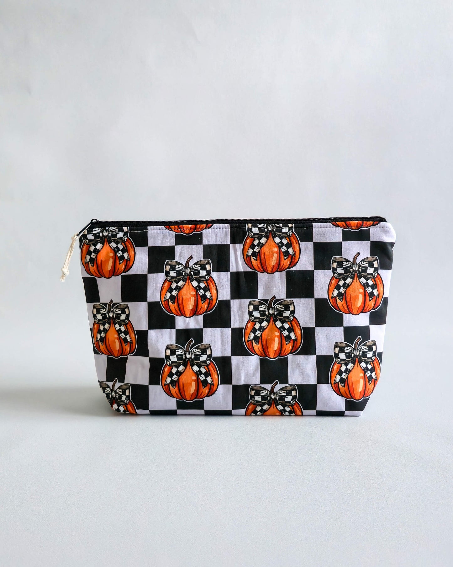 Knit’n Keep Projekttasche „Pumpkin Chic“ – Halloween Edition - Stricktasche mit integrierter Nadelgarage