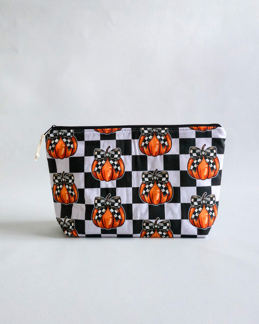 Knit’n Keep Projekttasche „Pumpkin Chic“ – Halloween Edition - Stricktasche mit integrierter Nadelgarage