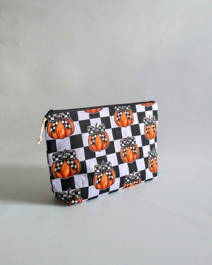 Knit’n Keep Projekttasche „Pumpkin Chic“ – Halloween Edition - Stricktasche mit integrierter Nadelgarage