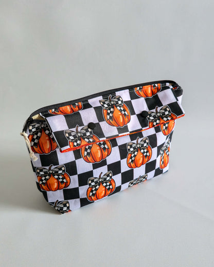 Knit’n Keep Projekttasche „Pumpkin Chic“ – Halloween Edition - Stricktasche mit integrierter Nadelgarage