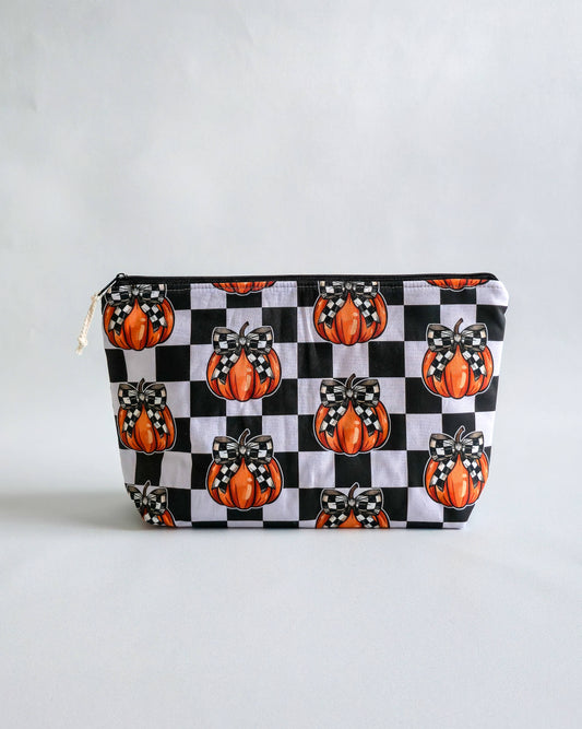 Knit’n Keep Projekttasche „Pumpkin Chic“ – Halloween Edition - Stricktasche mit integrierter Nadelgarage