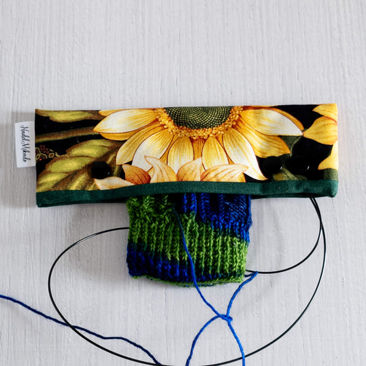 Nadelgarage für Rundstricknadeln | Motiv: Sonnenblume