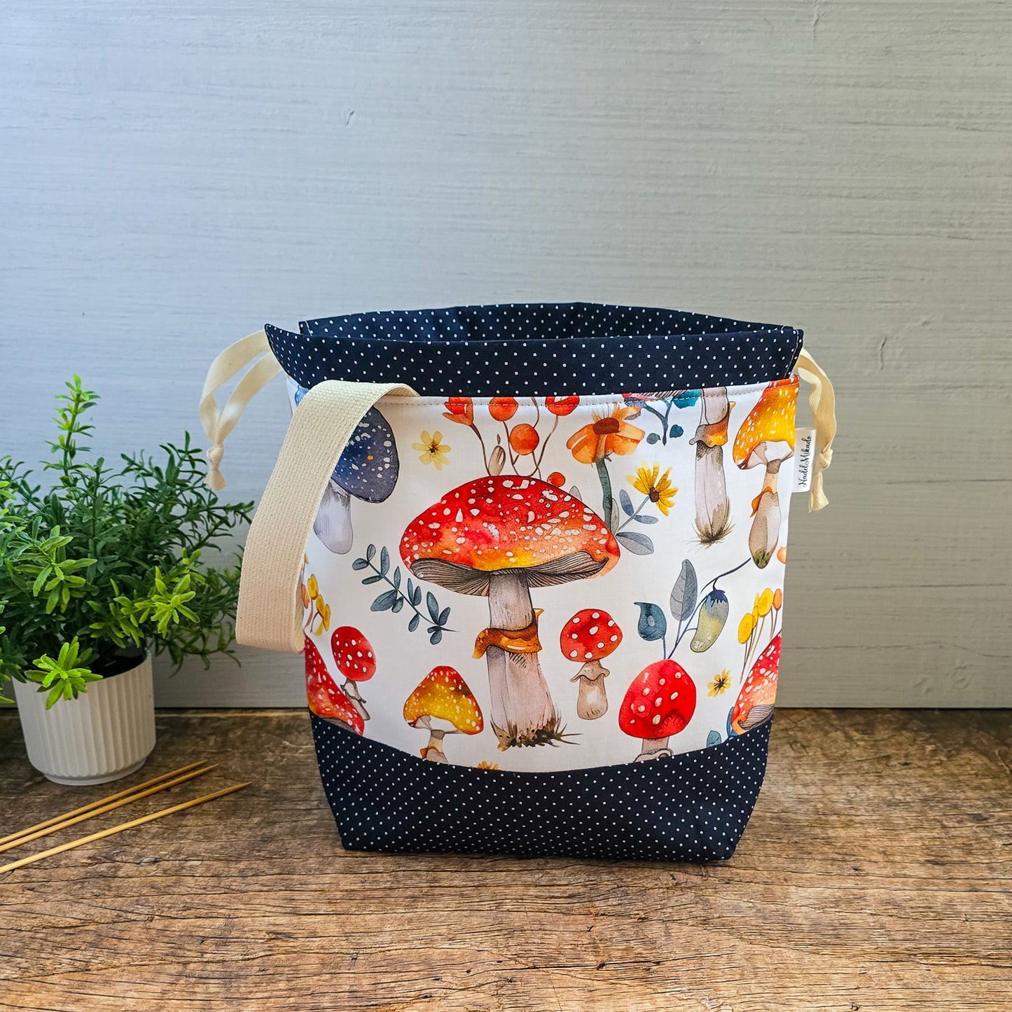 {{ Projekttasche Project bag for knitters Stricktasche Handarbeitstasche Strickprojekttasche knitting project bag}}