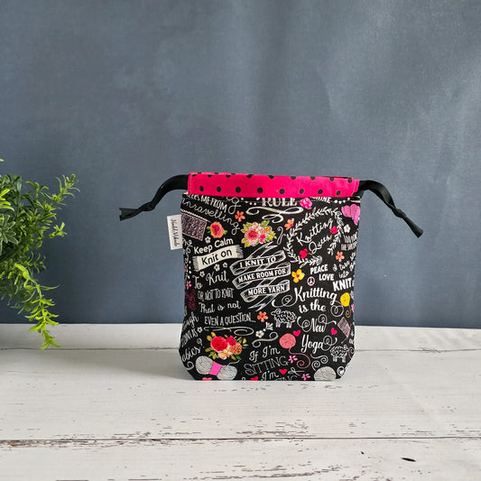 {{ Projekttasche Project bag for knitters Stricktasche Handarbeitstasche Strickprojekttasche knitting project bag}}