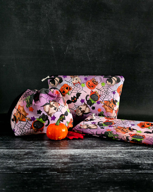 Projekttasche Spooky Pets – Hunde & Katzen im Halloween-Look