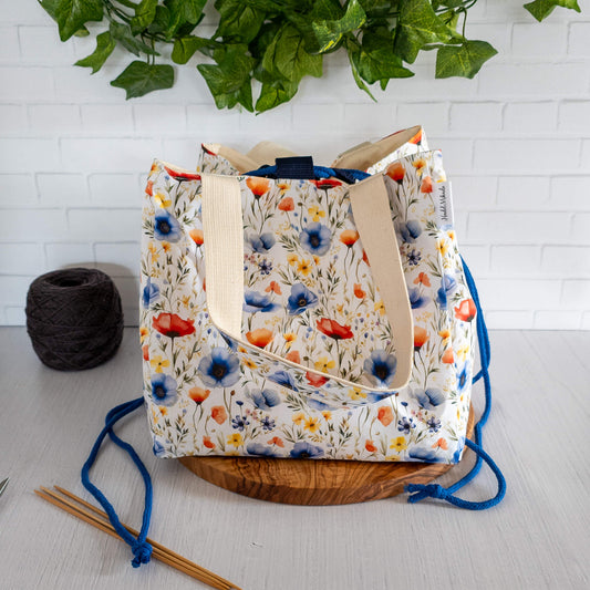 Rice Bag Größe L | Projekttasche | Motiv: Wildflowers Blue