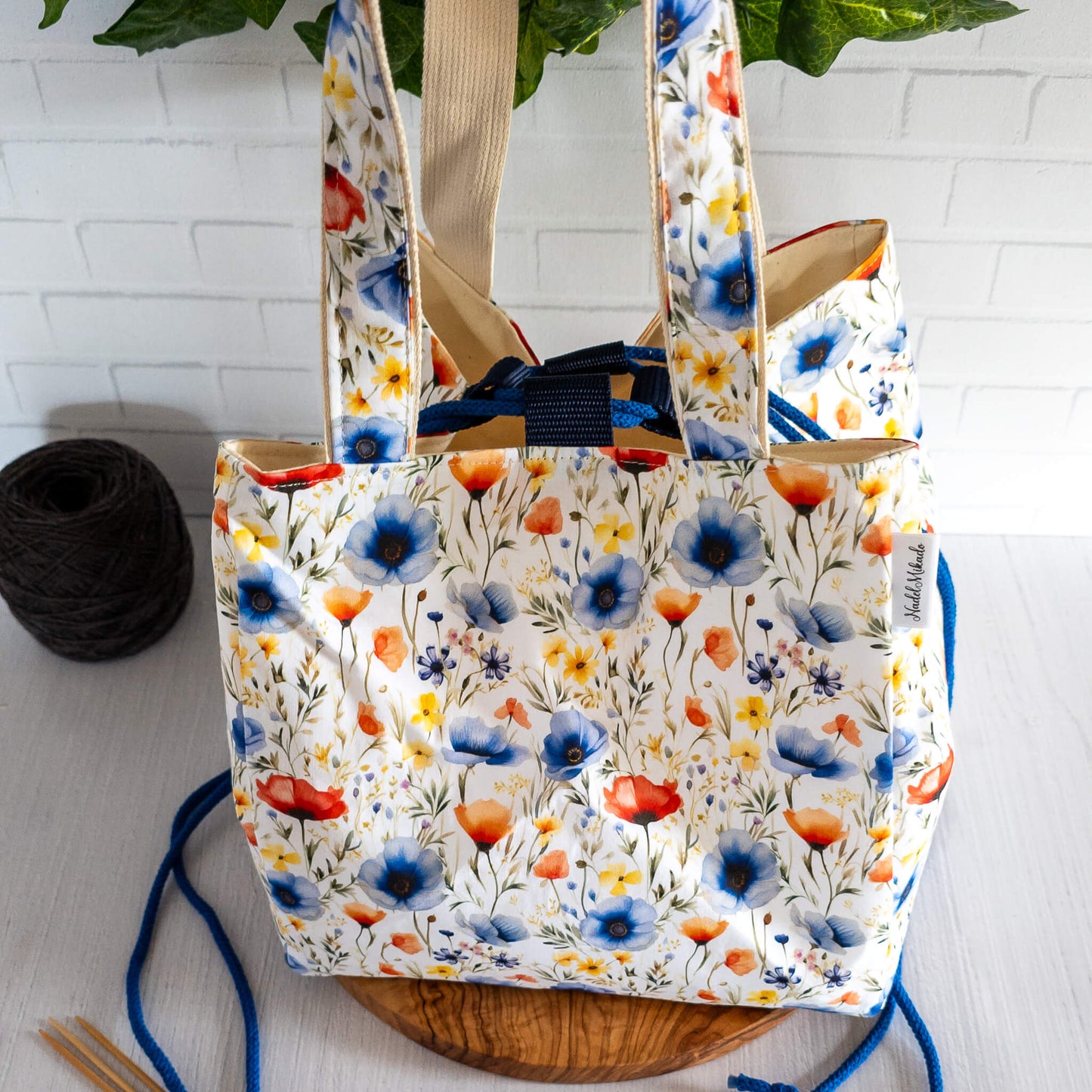 Rice Bag Größe L | Projekttasche | Motiv: Wildflowers Blue