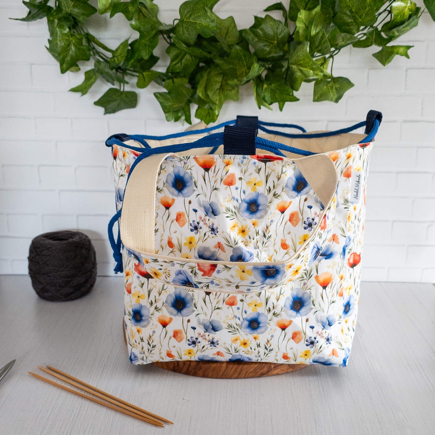 Rice Bag Größe L | Projekttasche | Motiv: Wildflowers Blue