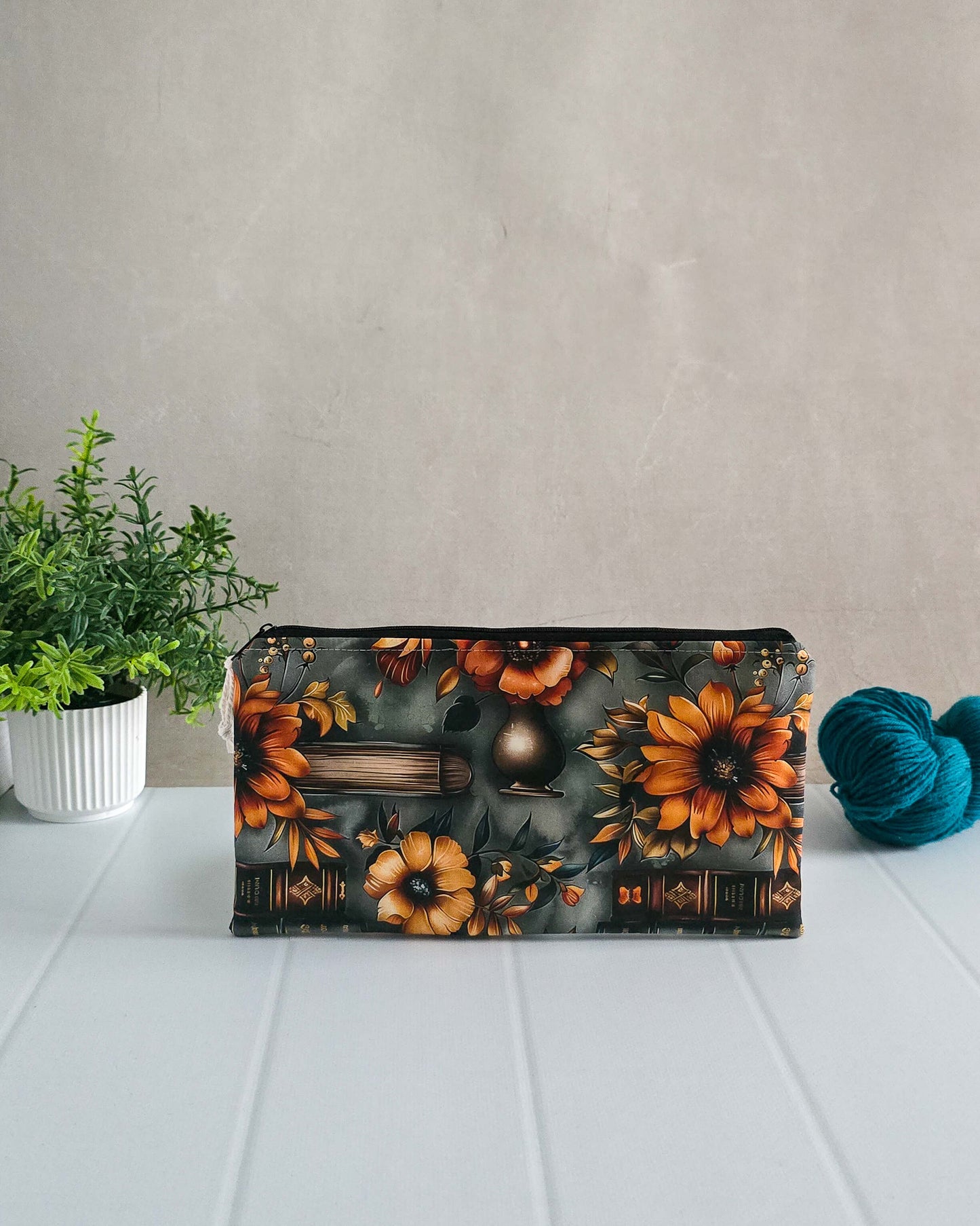 Projekttasche Autumn Bloom – Florales Muster in Herbstfarben