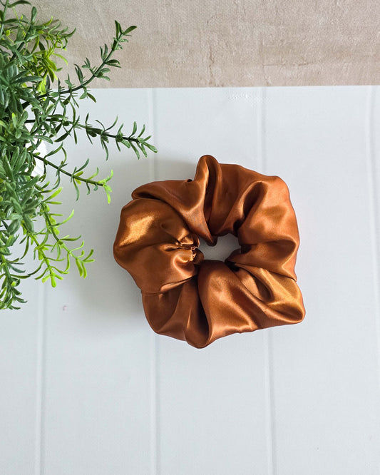 Scrunchie Satin Cognac