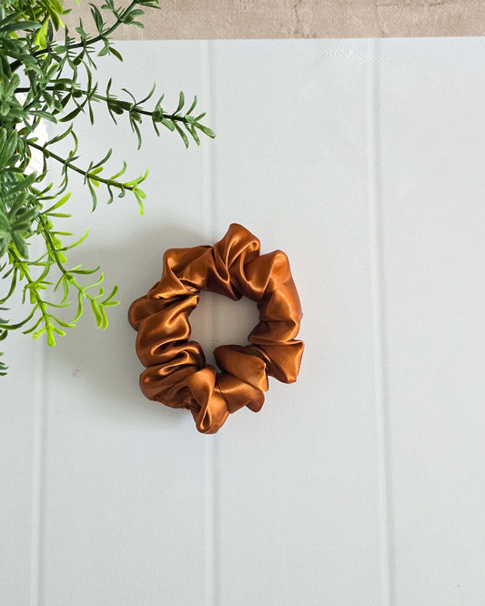 Scrunchie Satin Cognac