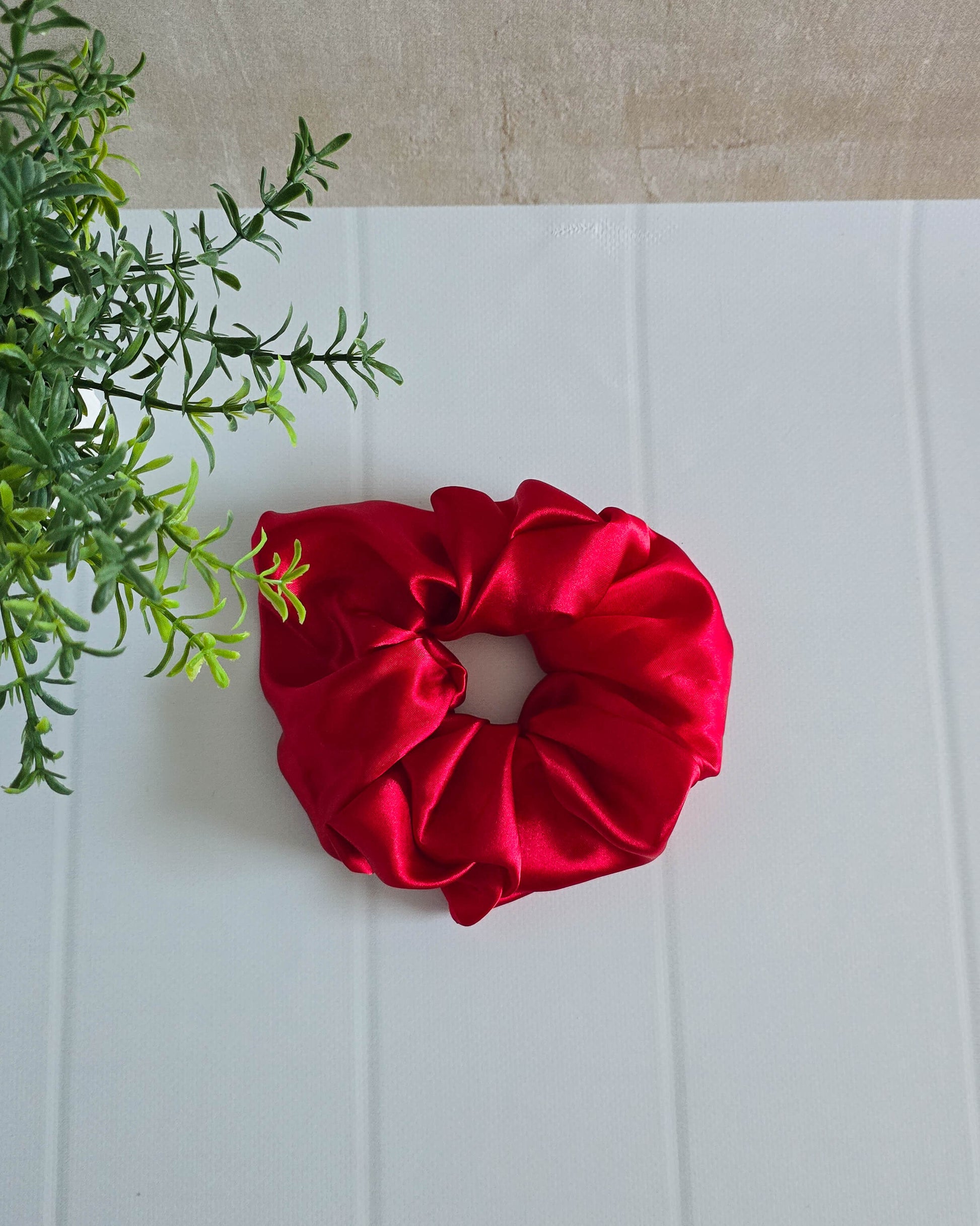 Scrunchie Satin Rot